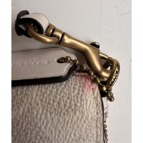 Coach Small Wristlet / Wallet In Signature Canvas With Snowman (tiny flaws) Xmas - Picture 2 of 8